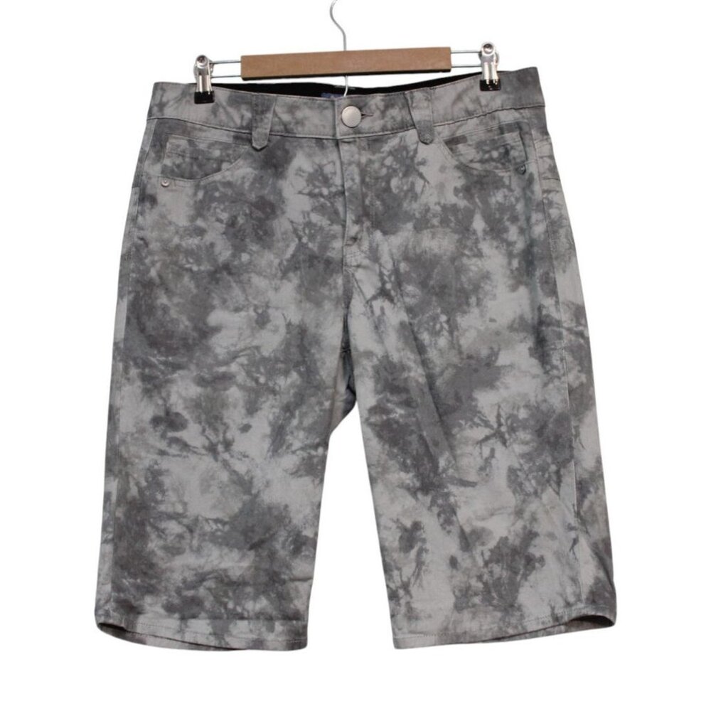 Democracy Ab Solution Bermuda Shorts 14 Petite Stretch Denim Slimming Gray